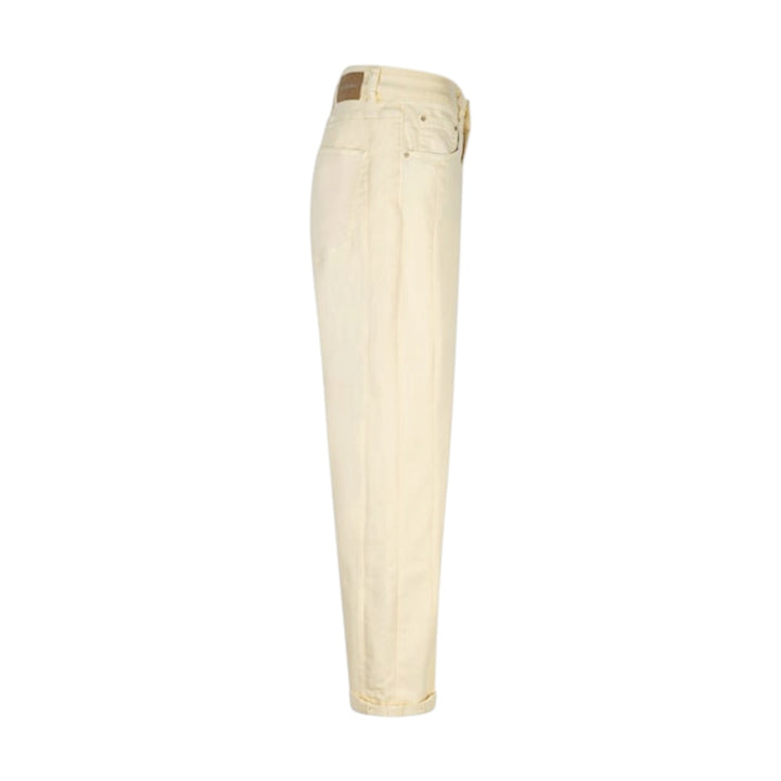 Yellow jeans on a white background