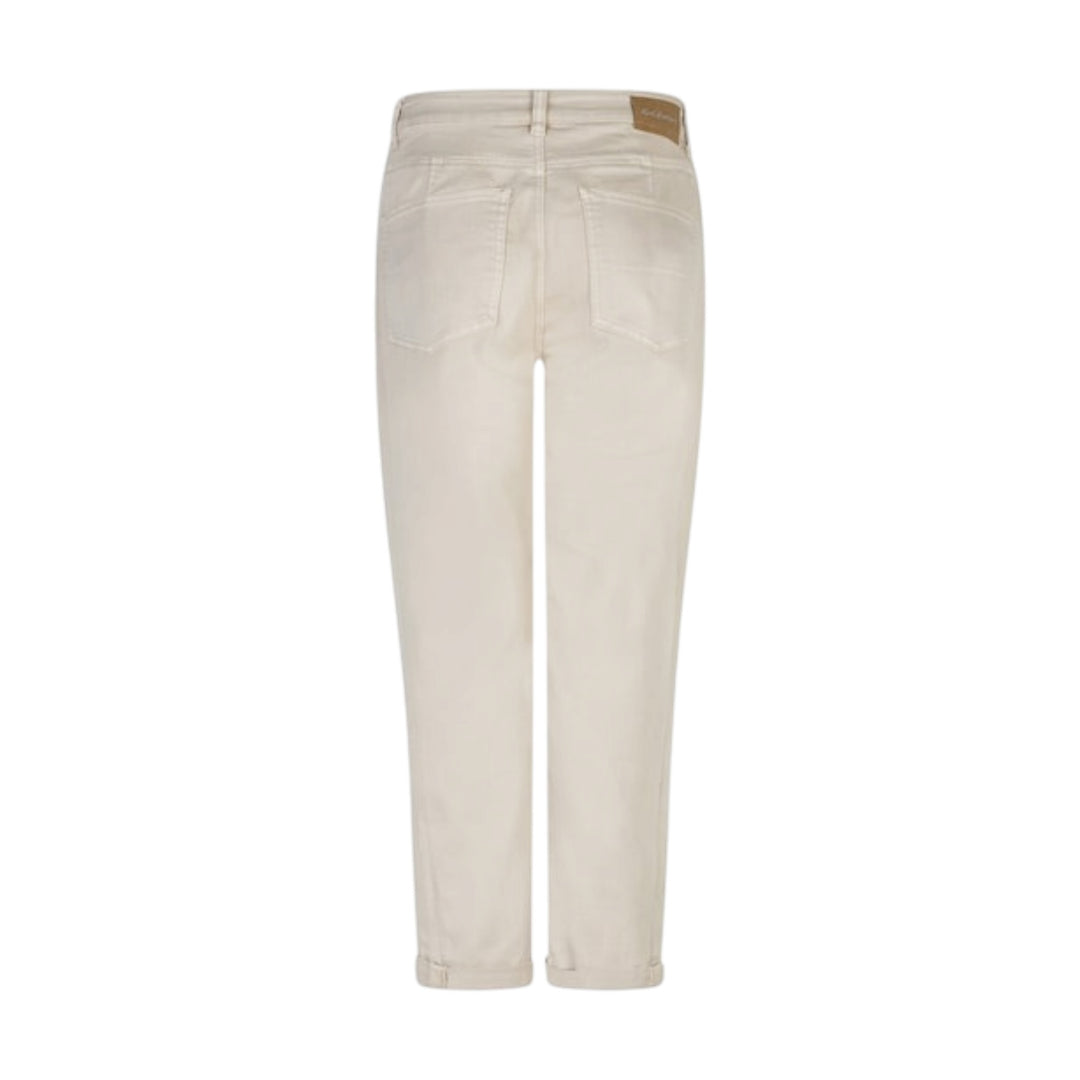 Beige denim pants on a white background