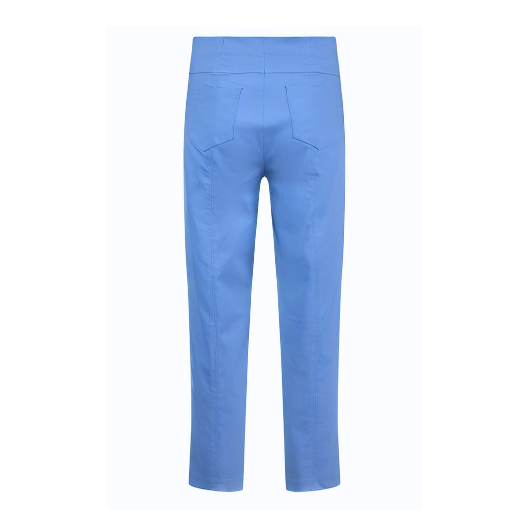 Back view of Light blue Robell Bella 09 trousers on a white background