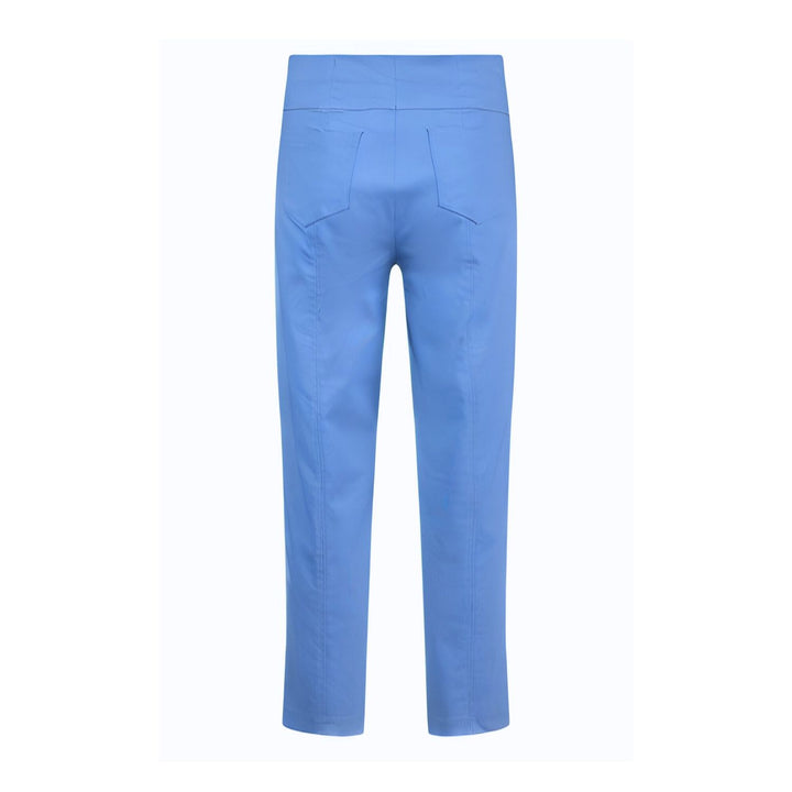 Back view of Light blue Robell Bella 09 trousers on a white background