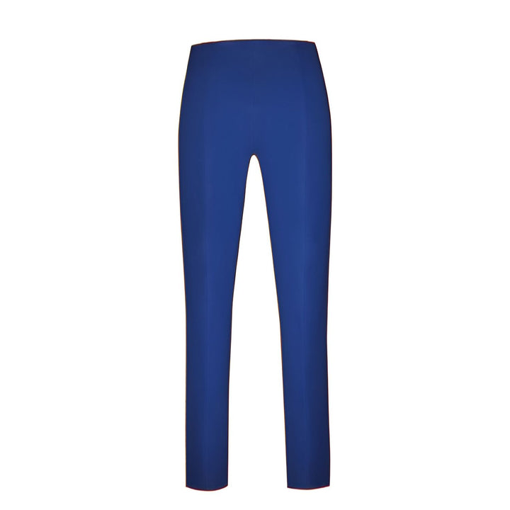 Back view of Robell Marie 73cm liberty blue trousers on a white background