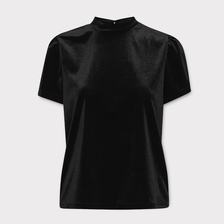 ICHI Lavanny Short Sleeve Top Black