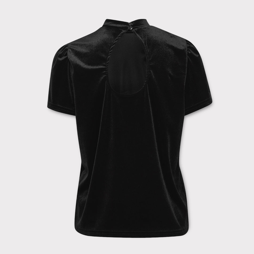 ICHI Lavanny Short Sleeve Top Black