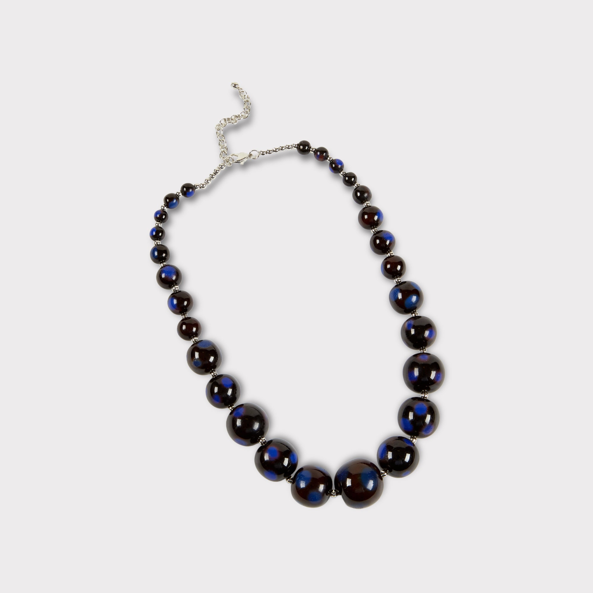 Dante Short Beaded Necklace Black and Blue