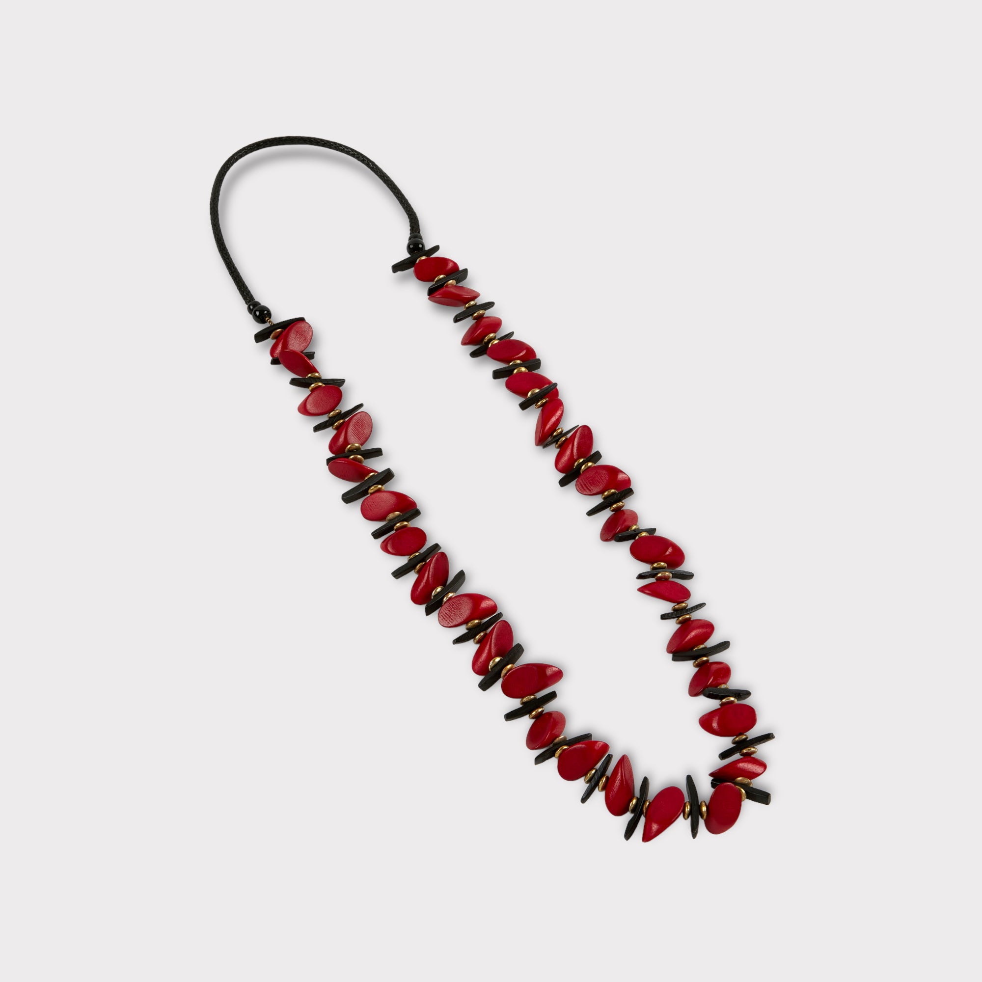Dante Long Beaded Necklace Red