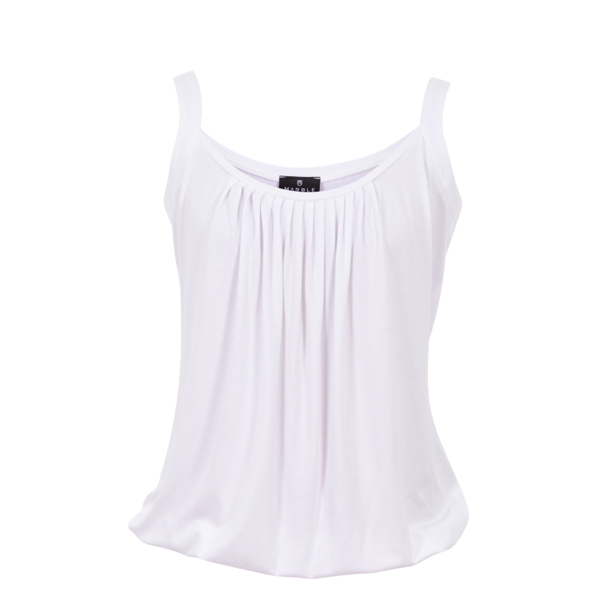 Marble Fashions Strappy Top with Pleated Front White