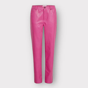 B Young Dafany Faux Leather Trousers Fuchsia Red
