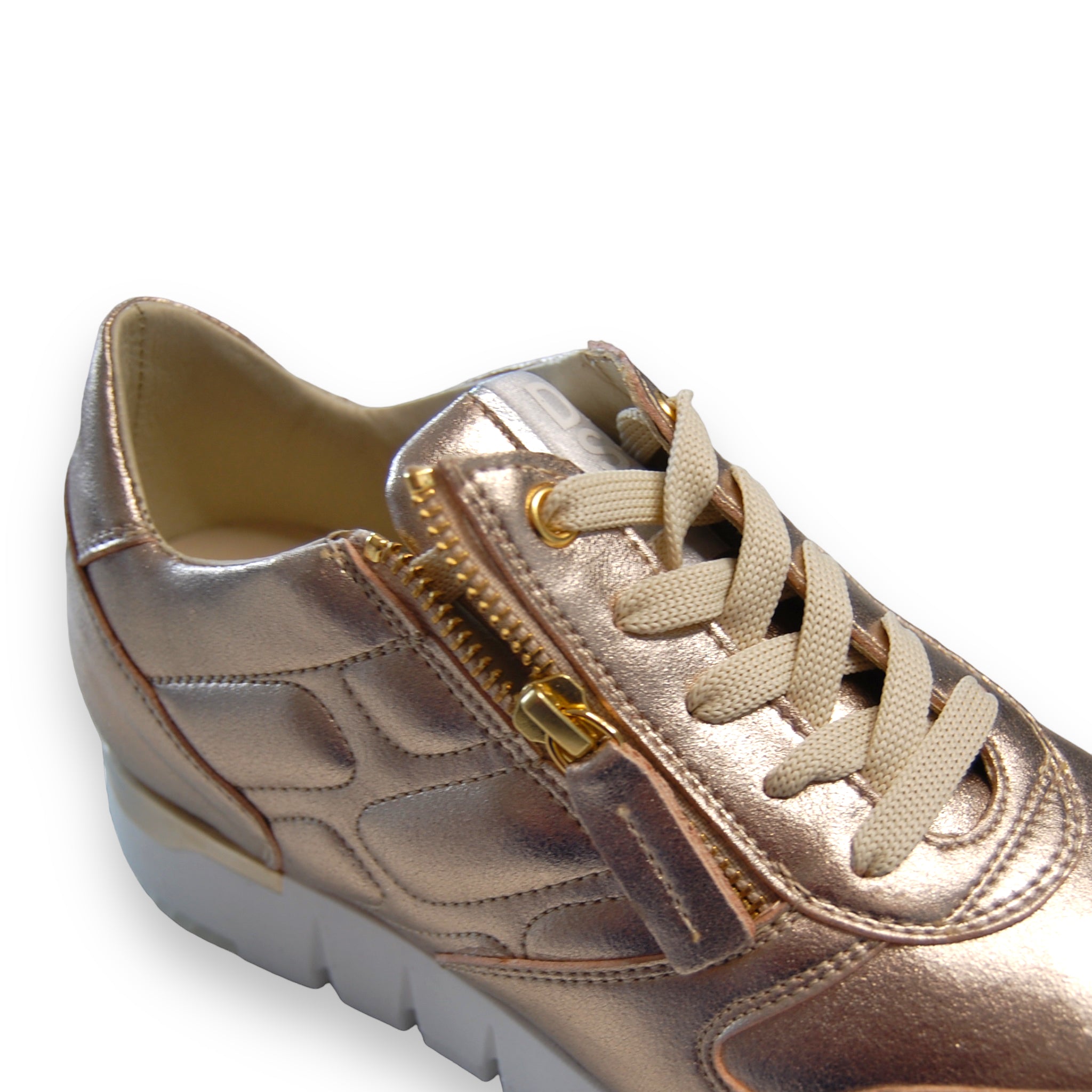 DL Sport Quilted Leather Sneaker  Rose Gold 5631 Marsala Platino V3 detail