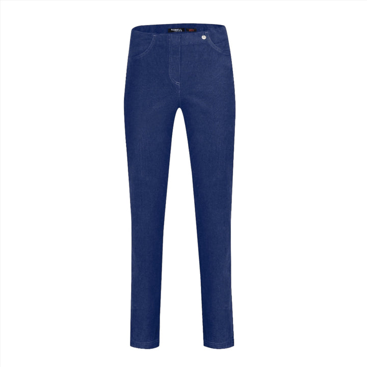 Robell Bella Cord Trousers Denim Blue