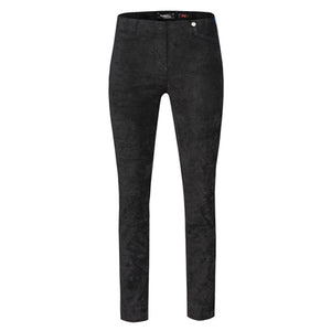 Robell Rose Trousers Faux Suede Black